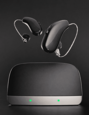 Compact charging case and hearing aids